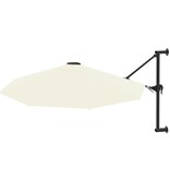 VidaXL Wandparasol met metalen paal 300 cm zandkleurig