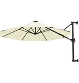 VidaXL Wandparasol met metalen paal 300 cm zandkleurig