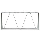 VidaXL Haardhoutschuur 330x84x152 cm gegalvaniseerd staal grijs