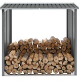 VidaXL Haardhoutschuur 172x91x154 cm gegalvaniseerd staal grijs