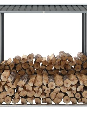 VidaXL Haardhoutschuur 172x91x154 cm gegalvaniseerd staal grijs