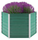 VidaXL Plantenbak verhoogd 129x129x77 cm gegalvaniseerd staal groen