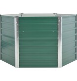 VidaXL Plantenbak verhoogd 129x129x77 cm gegalvaniseerd staal groen