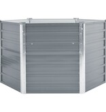 VidaXL Plantenbak verhoogd 129x129x77 cm gegalvaniseerd staal grijs