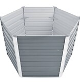 VidaXL Plantenbak verhoogd 129x129x77 cm gegalvaniseerd staal grijs