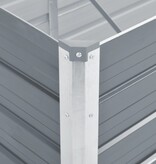 VidaXL Plantenbak verhoogd 129x129x77 cm gegalvaniseerd staal grijs