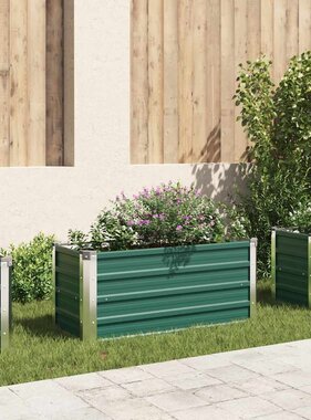 VidaXL Plantenbak verhoogd 100x40x45 cm gegalvaniseerd staal groen