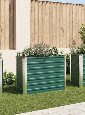 VidaXL Plantenbak verhoogd 100x40x77 cm gegalvaniseerd staal groen