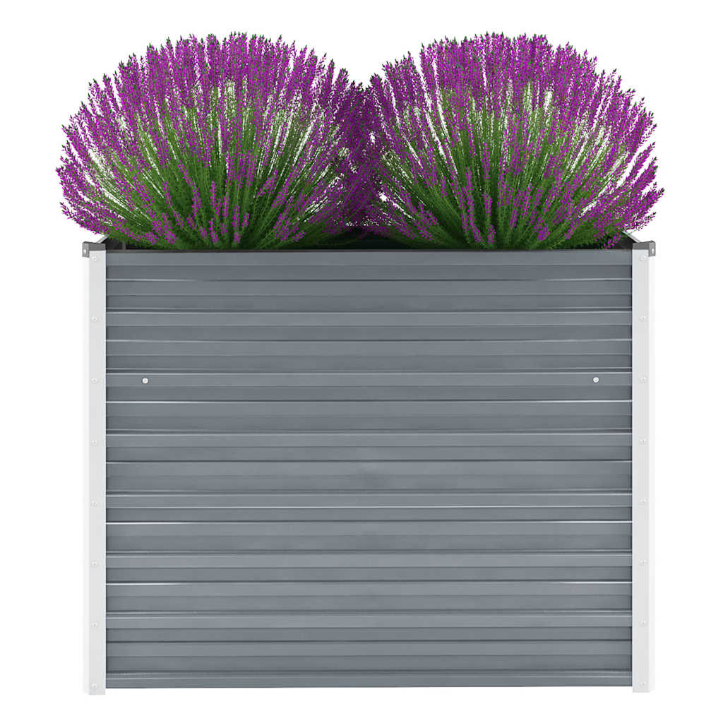 VidaXL Plantenbak verhoogd 100x40x77 cm gegalvaniseerd staal grijs