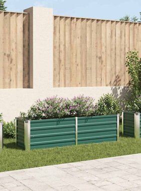 VidaXL Plantenbak verhoogd 160x40x45 cm gegalvaniseerd staal groen