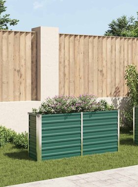VidaXL Plantenbak verhoogd 160x40x77 cm gegalvaniseerd staal groen