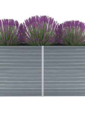 VidaXL Plantenbak verhoogd 160x40x77 cm gegalvaniseerd staal grijs