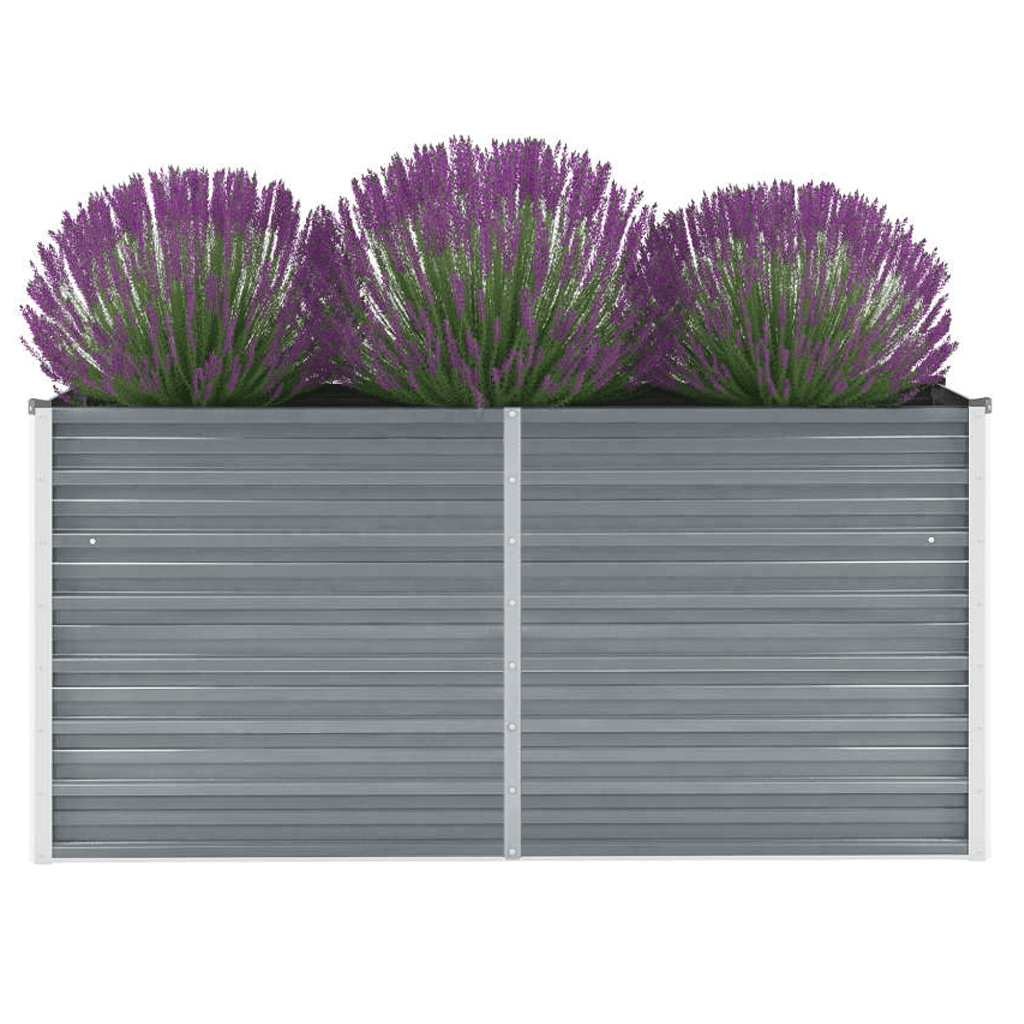 VidaXL Plantenbak verhoogd 160x40x77 cm gegalvaniseerd staal grijs