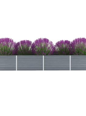 VidaXL Plantenbak verhoogd 320x80x45 cm gegalvaniseerd staal grijs