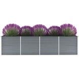 VidaXL Plantenbak verhoogd 320x80x77 cm gegalvaniseerd staal grijs