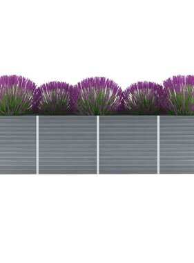 VidaXL Plantenbak verhoogd 320x80x77 cm gegalvaniseerd staal grijs
