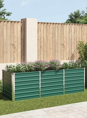 VidaXL Plantenbak verhoogd 240x80x77 cm gegalvaniseerd staal groen