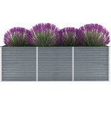 VidaXL Plantenbak verhoogd 240x80x77 cm gegalvaniseerd staal grijs