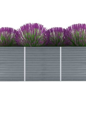 VidaXL Plantenbak verhoogd 240x80x77 cm gegalvaniseerd staal grijs
