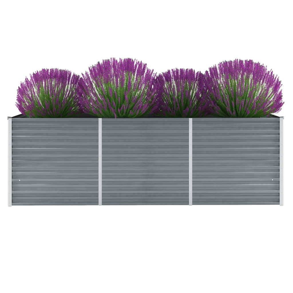 VidaXL Plantenbak verhoogd 240x80x77 cm gegalvaniseerd staal grijs