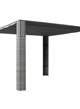 VidaXL Prieel met dak 300x300x220 cm poly rattan grijs en antraciet