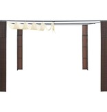 VidaXL Prieel met dak 300x300x220 cm poly rattan bruin en crème