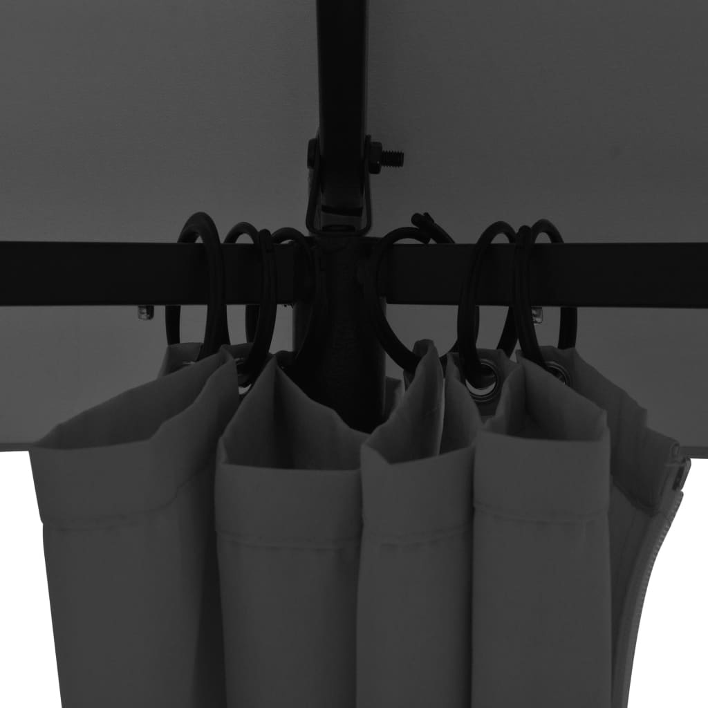 VidaXL Tuinpaviljoen met gordijnen hexagonaal 360x265 cm