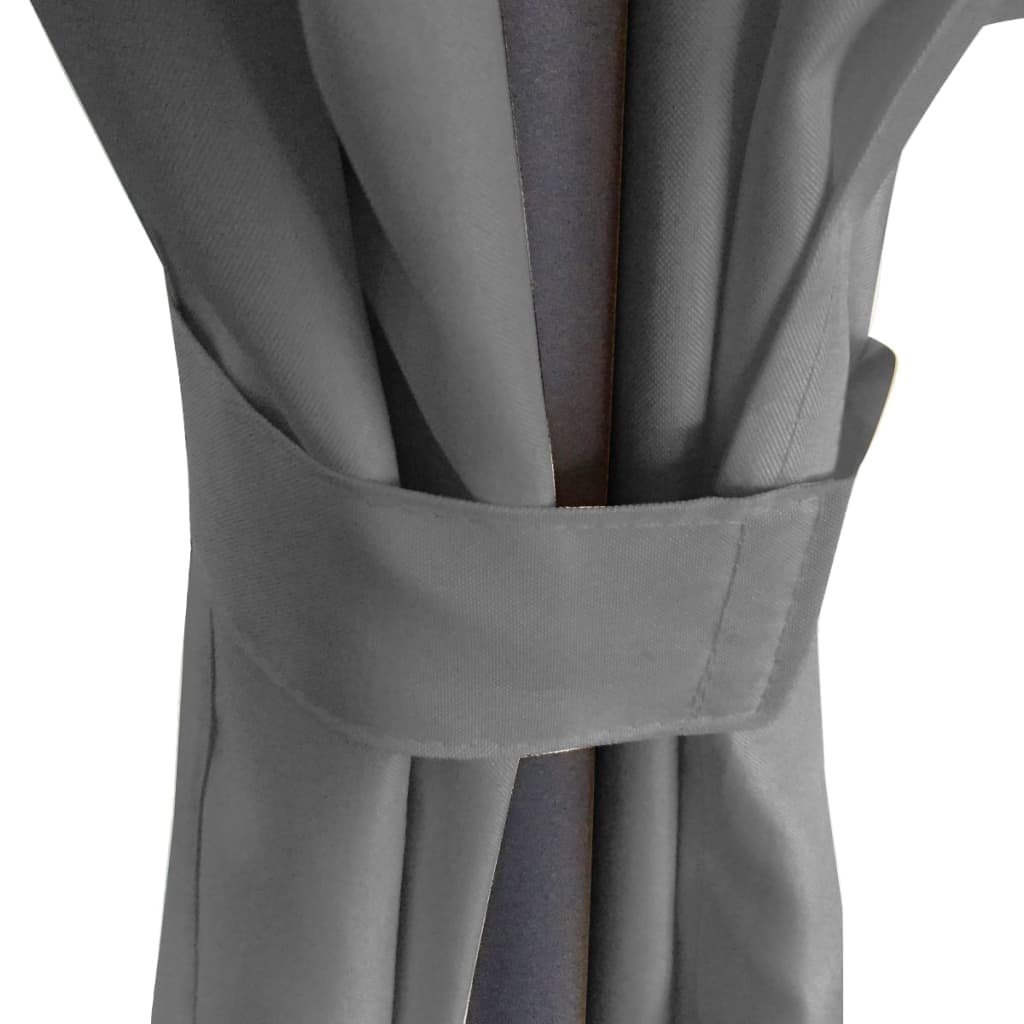 VidaXL Prieel met gordijnen rond 3,5x2,7 m antracietkleurig