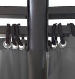 VidaXL Prieel met gordijnen rond 3,5x2,7 m antracietkleurig