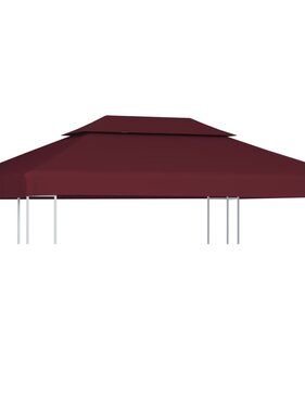 VidaXL Prieeldak 2-laags 4x3m 310 g/m² bordeaux