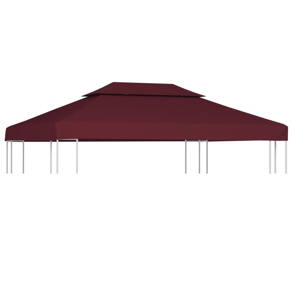 VidaXL Prieeldak 2-laags 4x3m 310 g/m² bordeaux