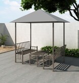 VidaXL Tuinpaviljoen met tafel en bankjes 2,5x1,5x2,4 m antraciet