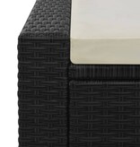 VidaXL Ligbed tweepersoons poly rattan zwart
