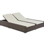 VidaXL Ligbed tweepersoons poly rattan bruin