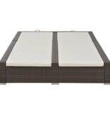 VidaXL Ligbed tweepersoons poly rattan bruin
