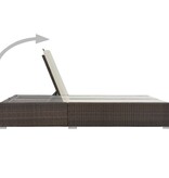 VidaXL Ligbed tweepersoons poly rattan bruin