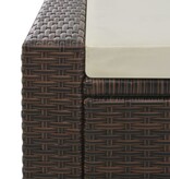 VidaXL Ligbed tweepersoons poly rattan bruin