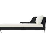 VidaXL Ligbed met kussen poly rattan zwart