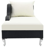VidaXL Ligbed met kussen poly rattan zwart