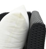 VidaXL Ligbed met kussen poly rattan zwart