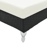 VidaXL Ligbed met kussen poly rattan zwart