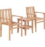 VidaXL 3-delige Bistroset massief teakhout