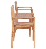 VidaXL 3-delige Bistroset massief teakhout