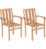 VidaXL 3-delige Bistroset massief teakhout