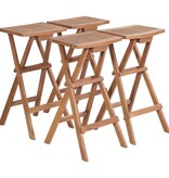 VidaXL Barkrukken inklapbaar 4 st massief teakhout