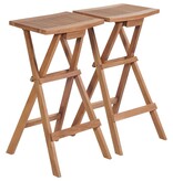 VidaXL Barkrukken inklapbaar 2 st massief teakhout