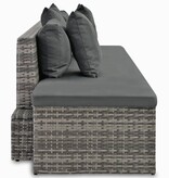 VidaXL 4-delige Loungeset met kussens poly rattan grijs