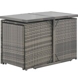 VidaXL 7-delige Tuinset met kussens poly rattan grijs