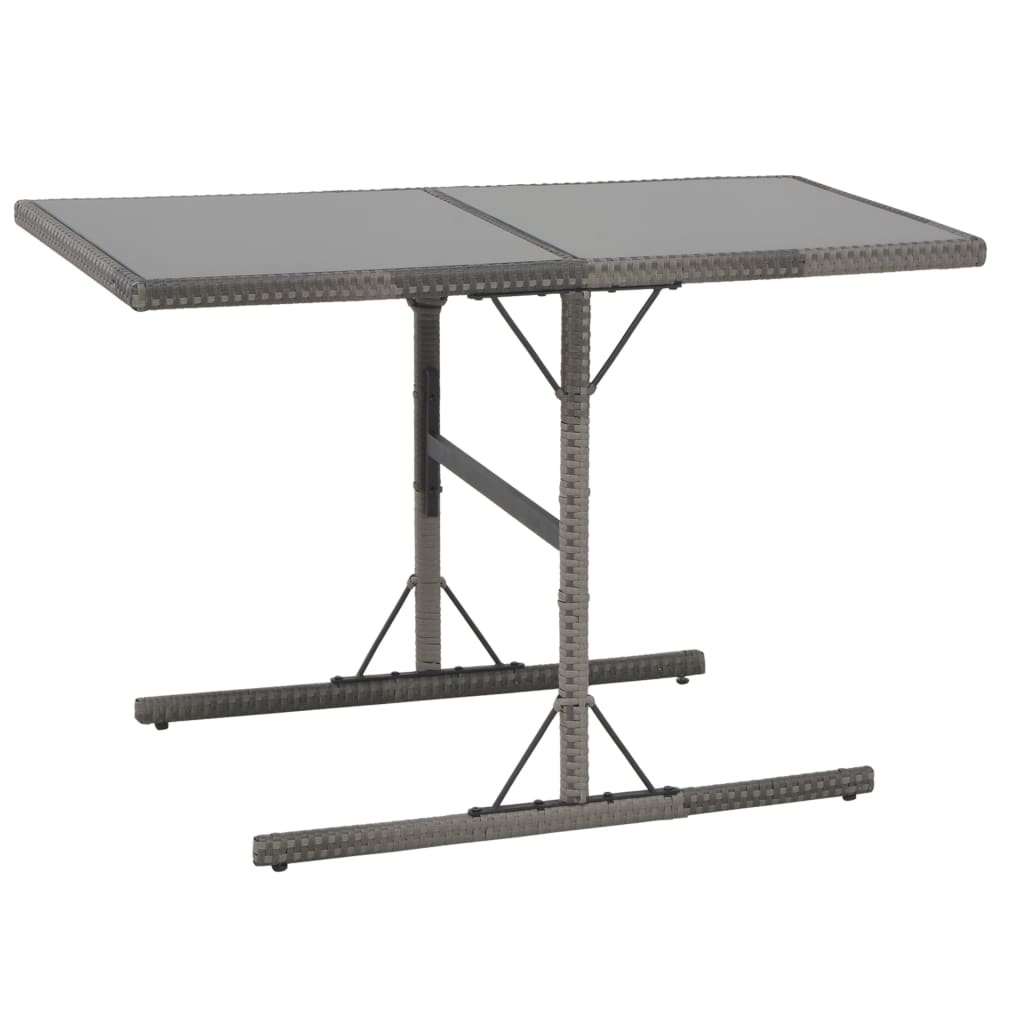 VidaXL 7-delige Tuinset met kussens poly rattan grijs