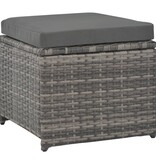 VidaXL 7-delige Tuinset met kussens poly rattan grijs